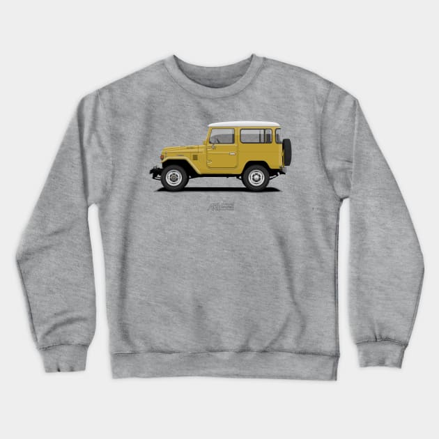 Land Cruiser FJ40 HardTop Mustard Yellow Crewneck Sweatshirt by ARVwerks